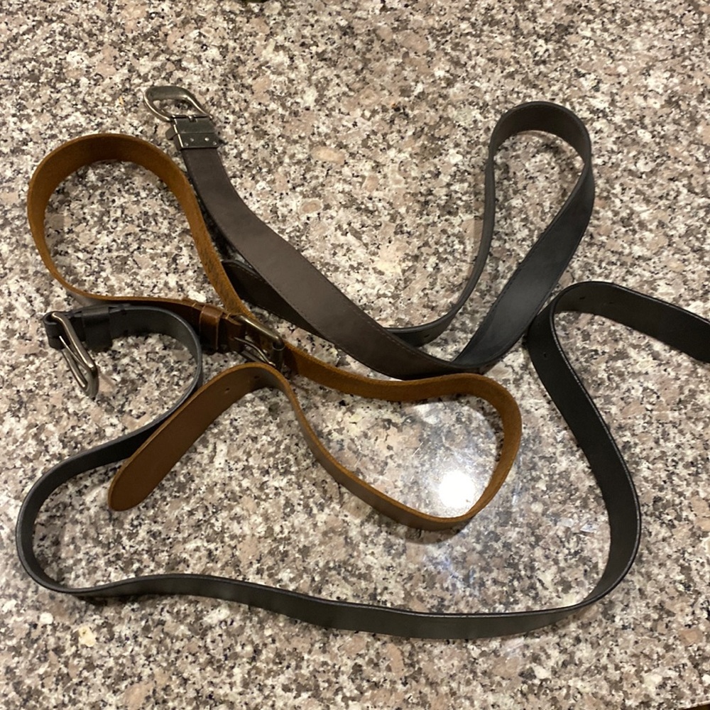 Mens Large leather belts brown and black
